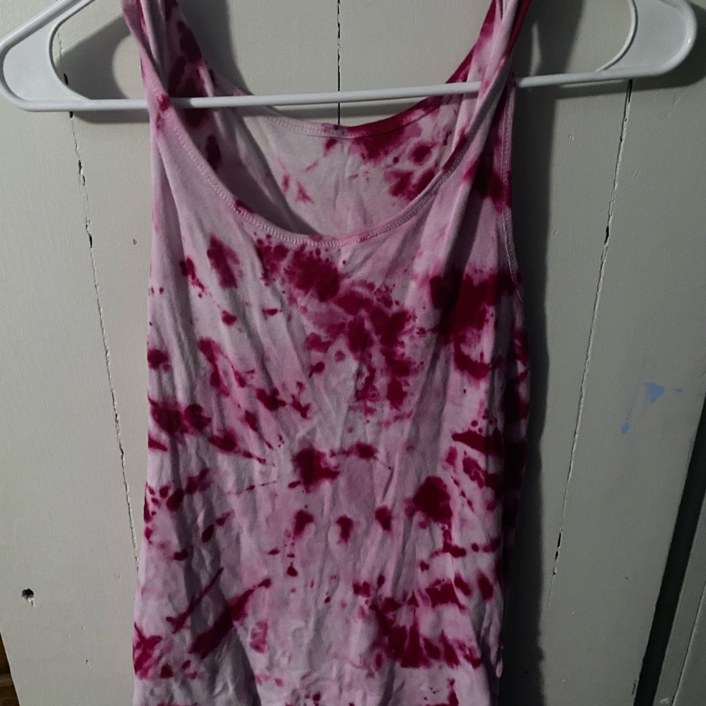 Local handmade pink tye die tank top lightly worn like new condition